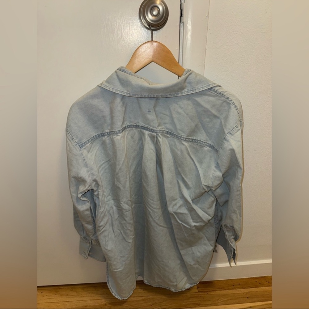 Banana Republic THE OVERSIZED BANDED-COLLAR DENIM SHIRT - Picture 6 of 14